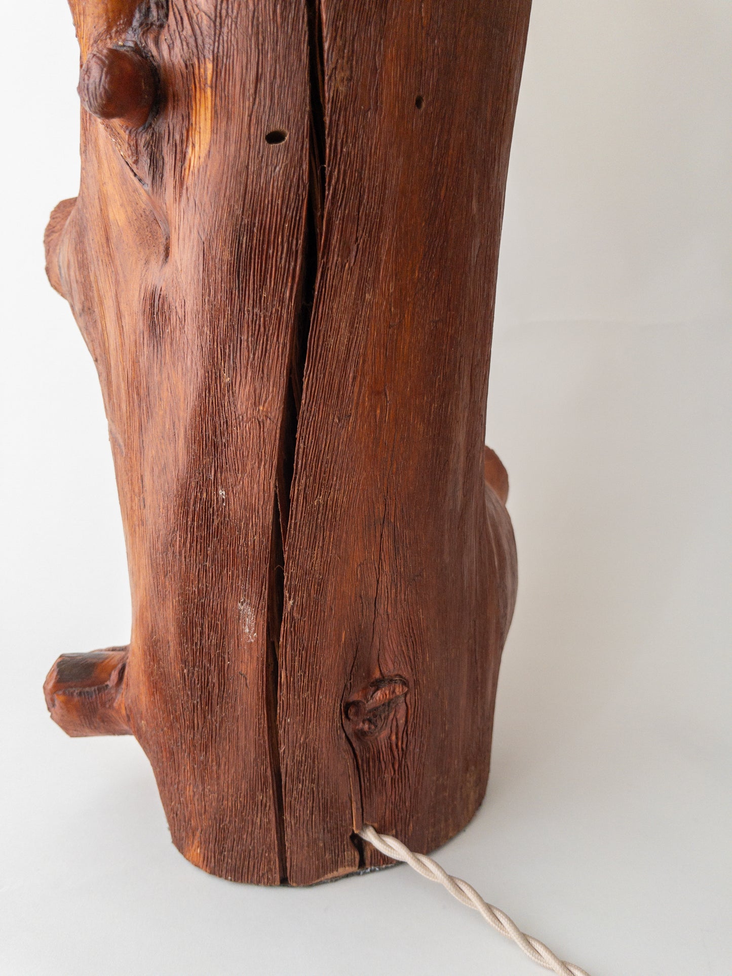Large wood log lamp