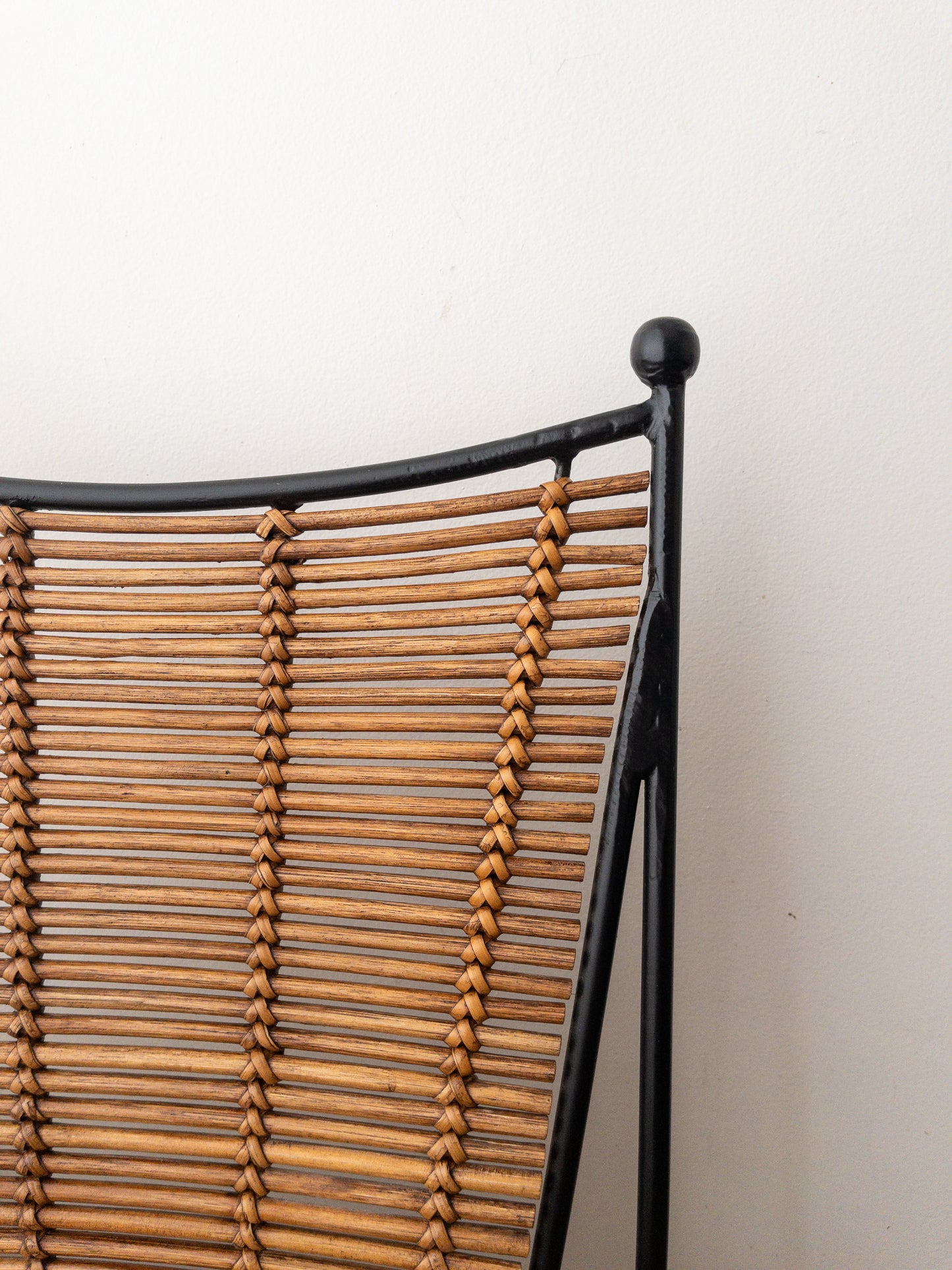 50s iron and rattan chair set