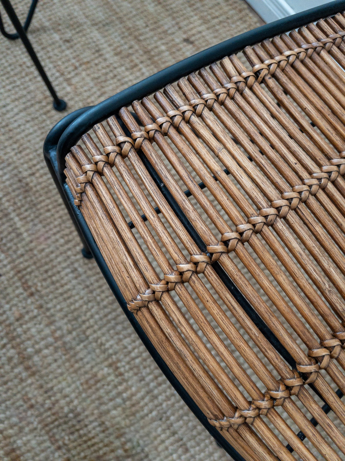 50s iron and rattan chair set