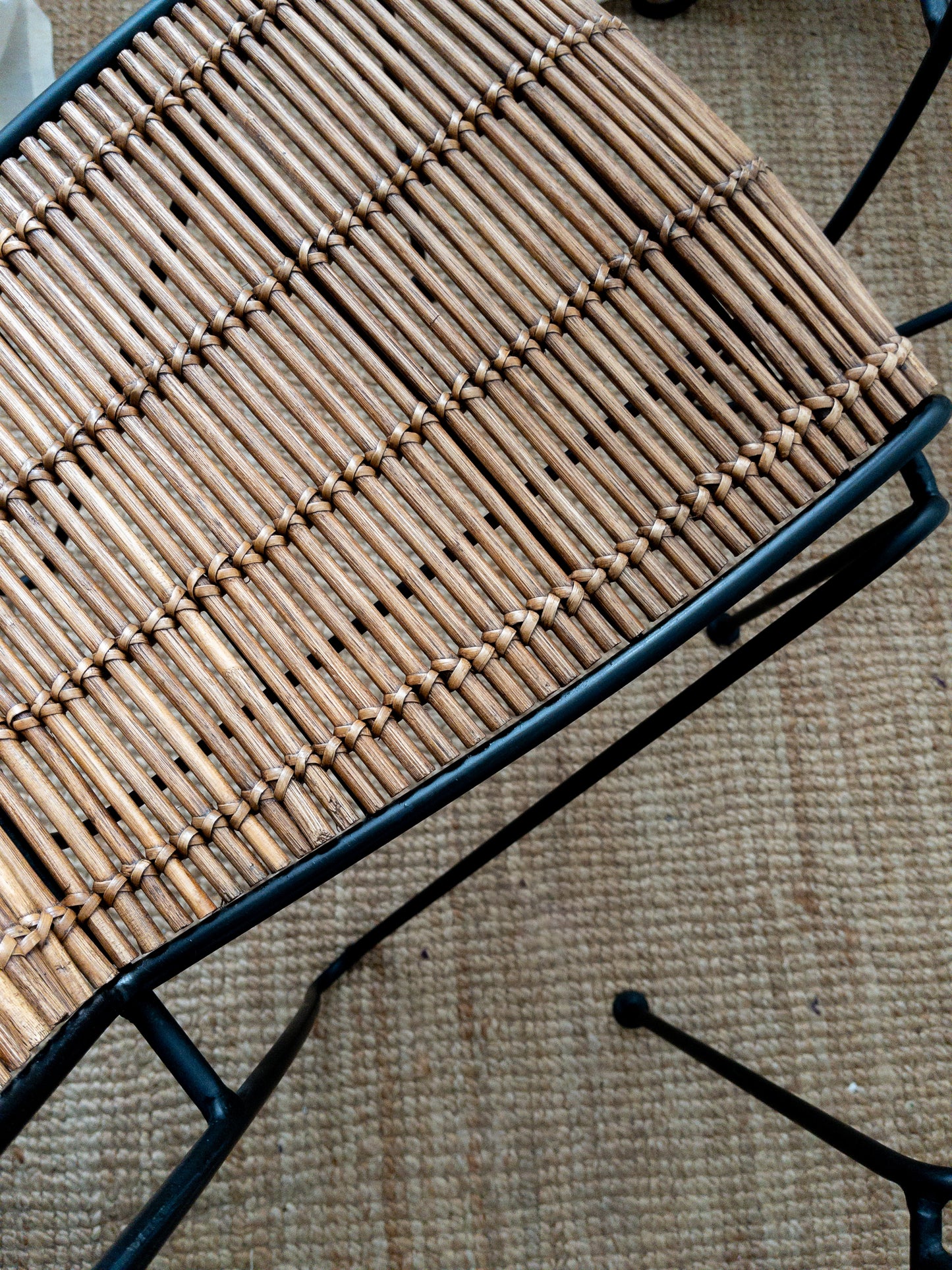 50s iron and rattan chair set