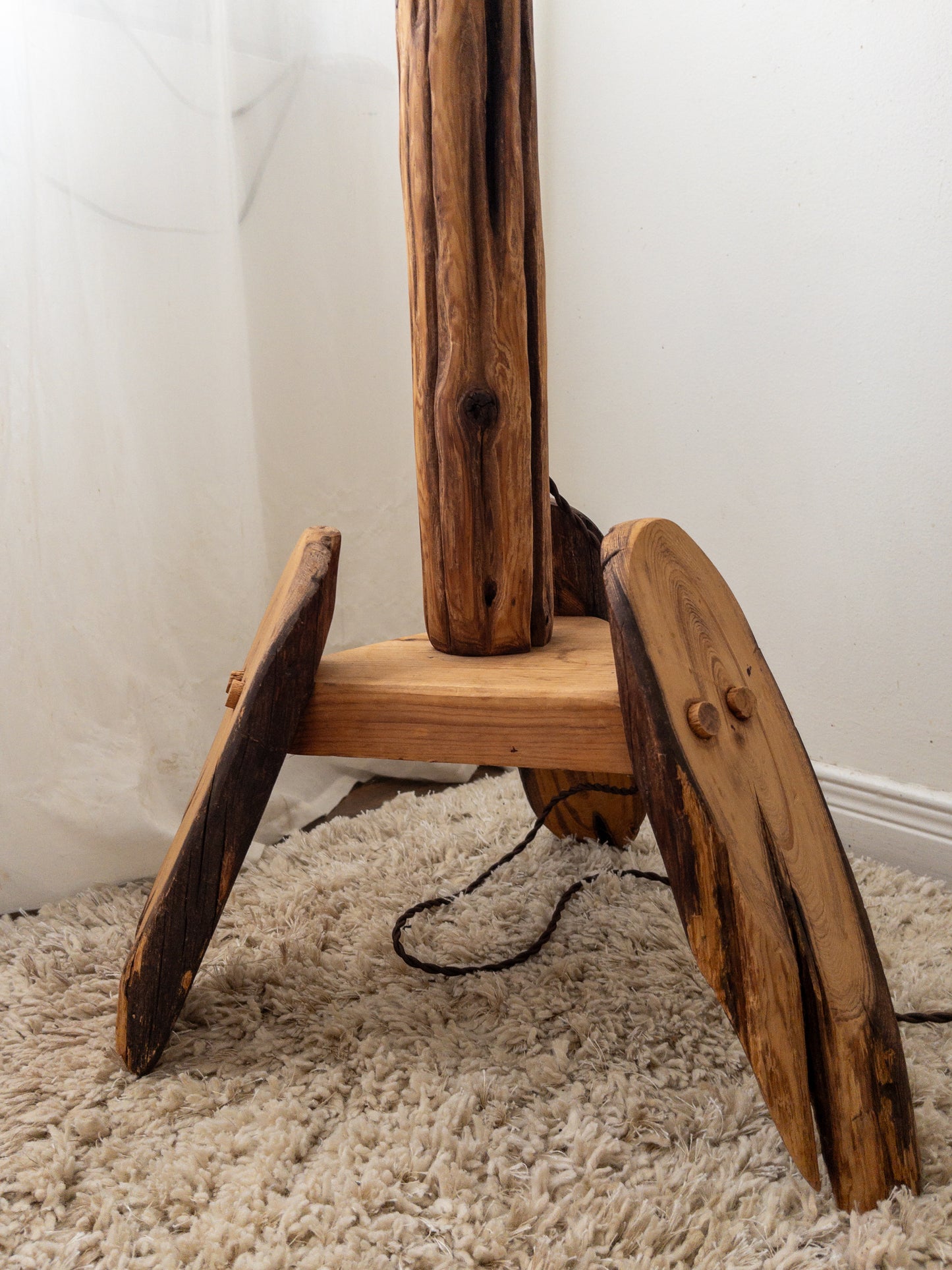 Cedar folk floor lamp
