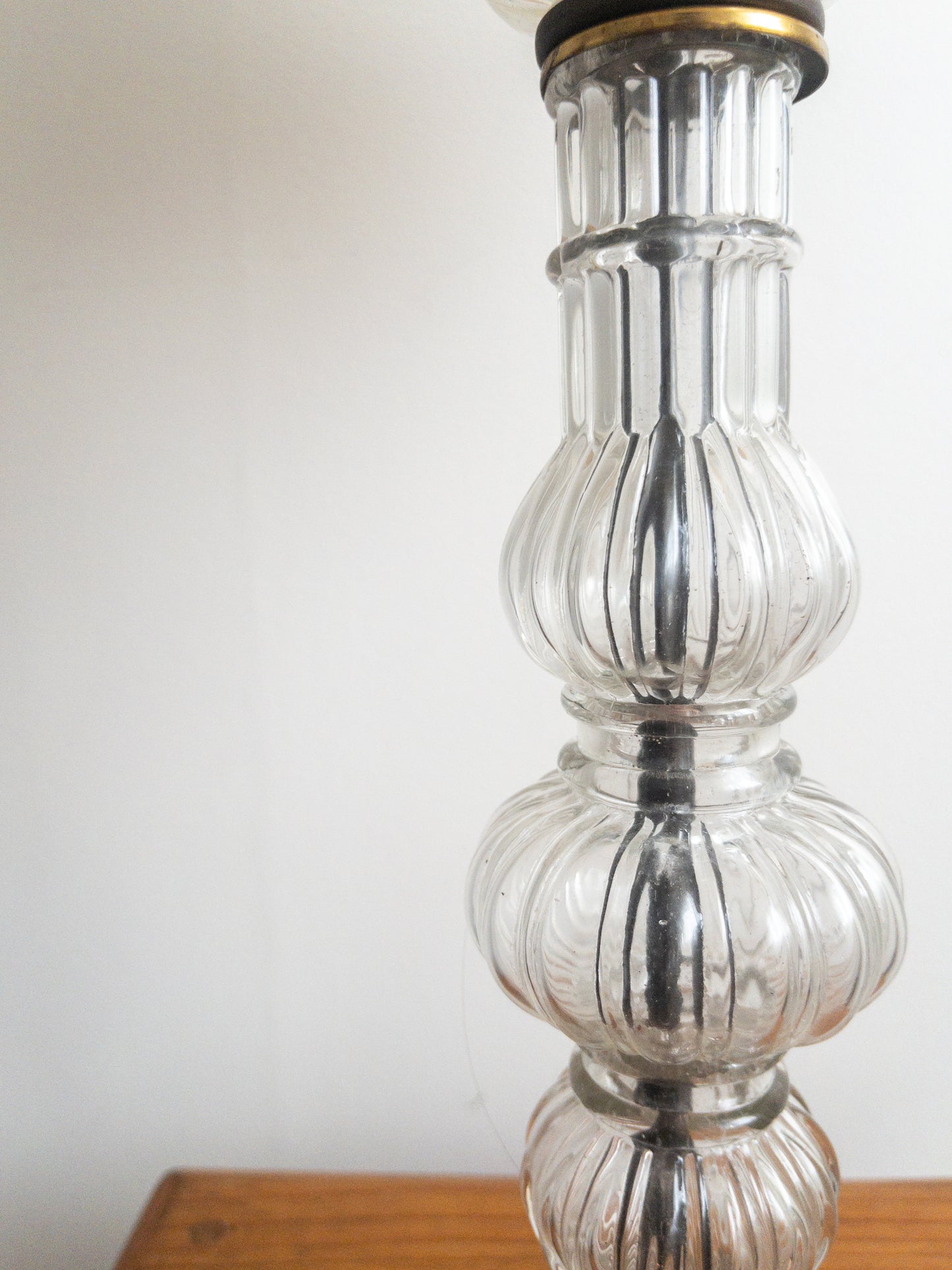 Fluted French glass lamp