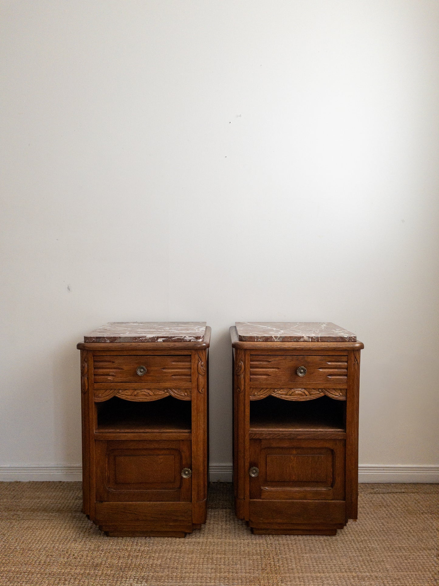 30s oak bedside tables