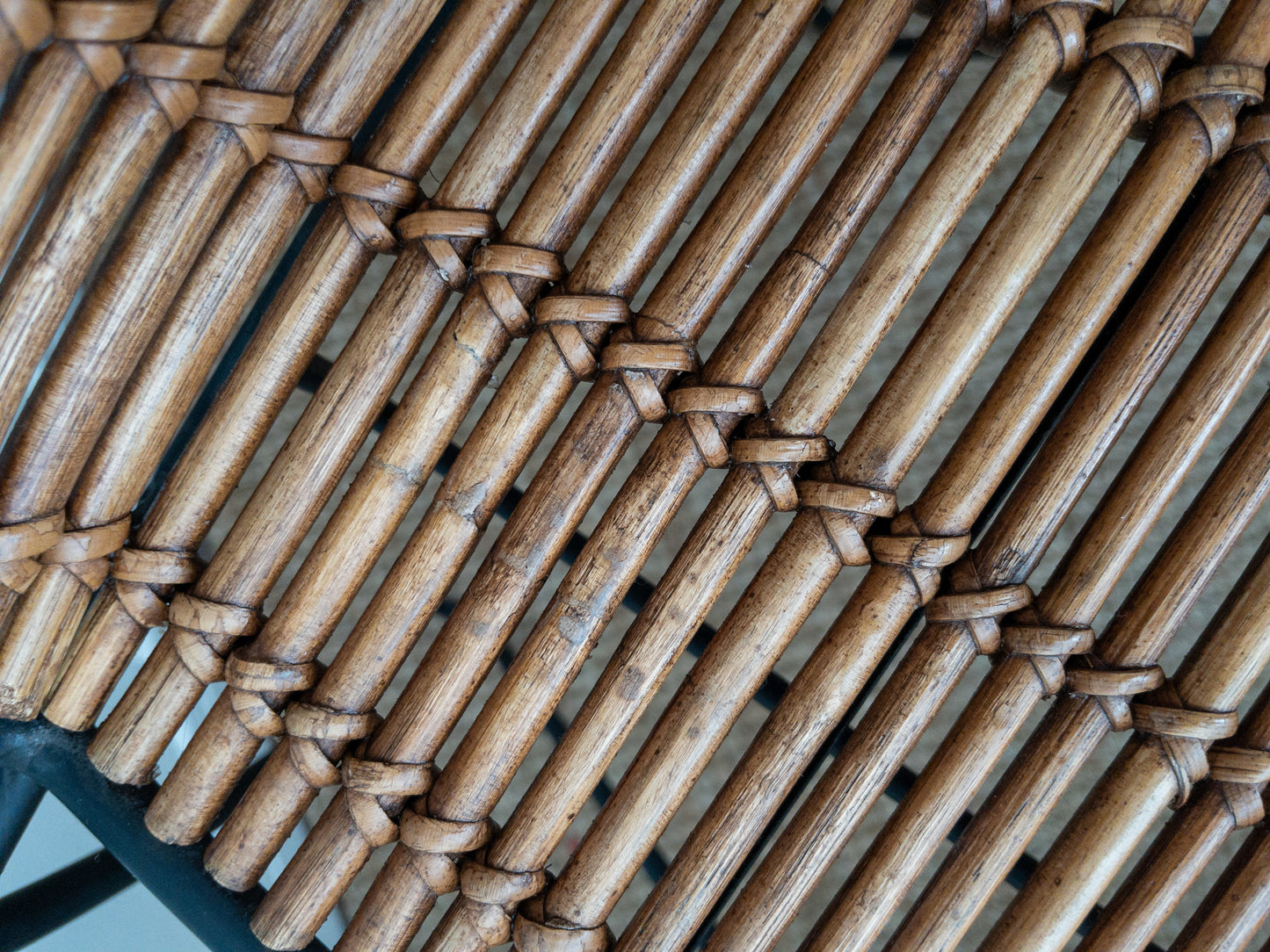 50s iron and rattan chair set