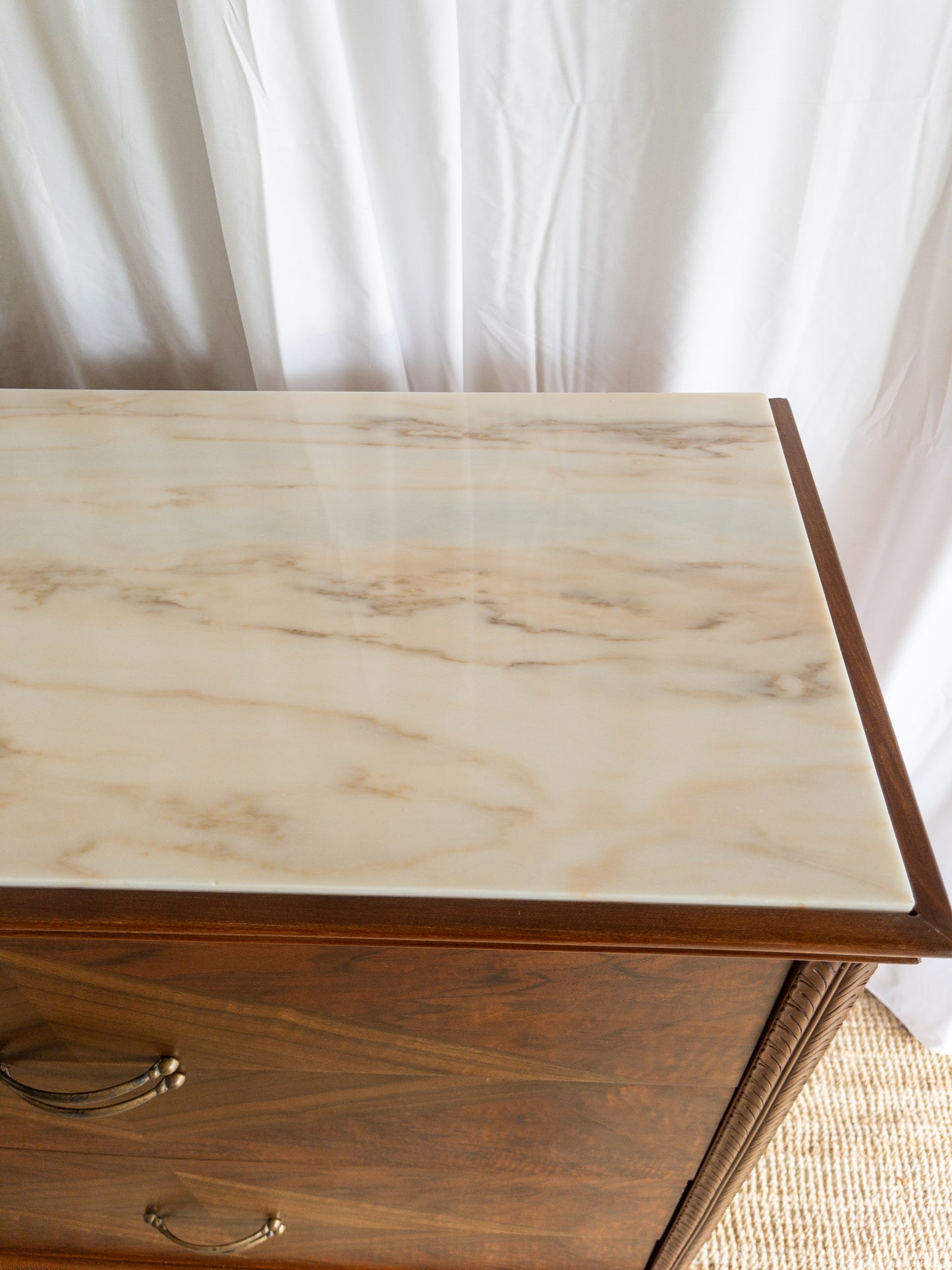 Marble top tall boy