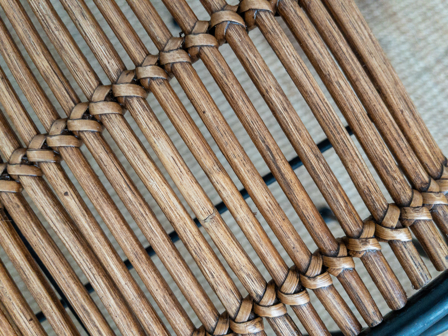 50s iron and rattan chair set