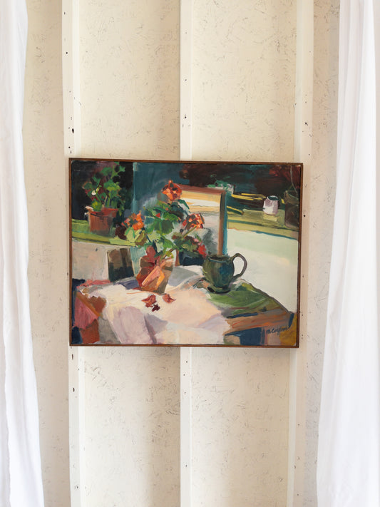 "Geraniums" oil painting
