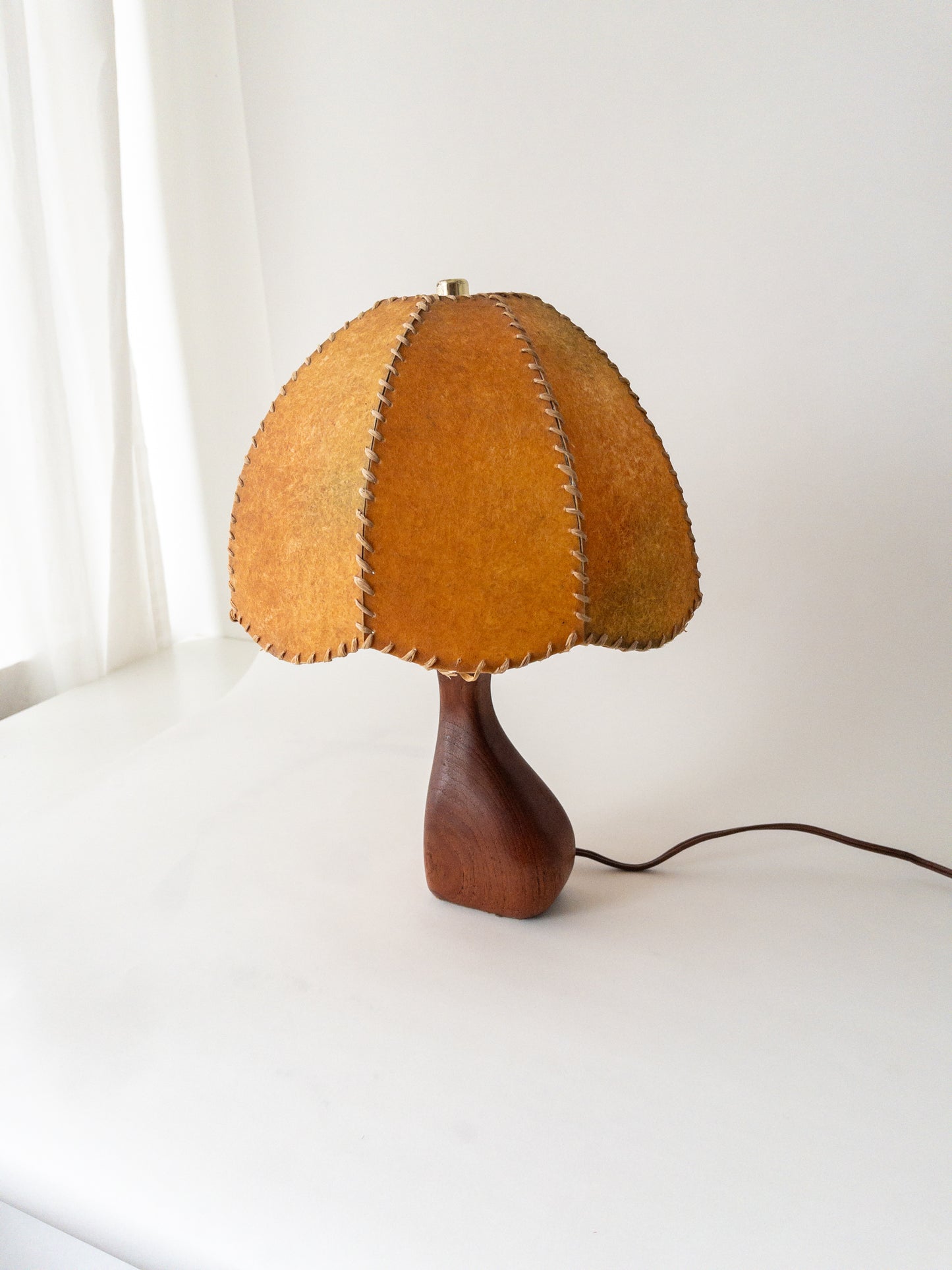 Mid century wood lamp