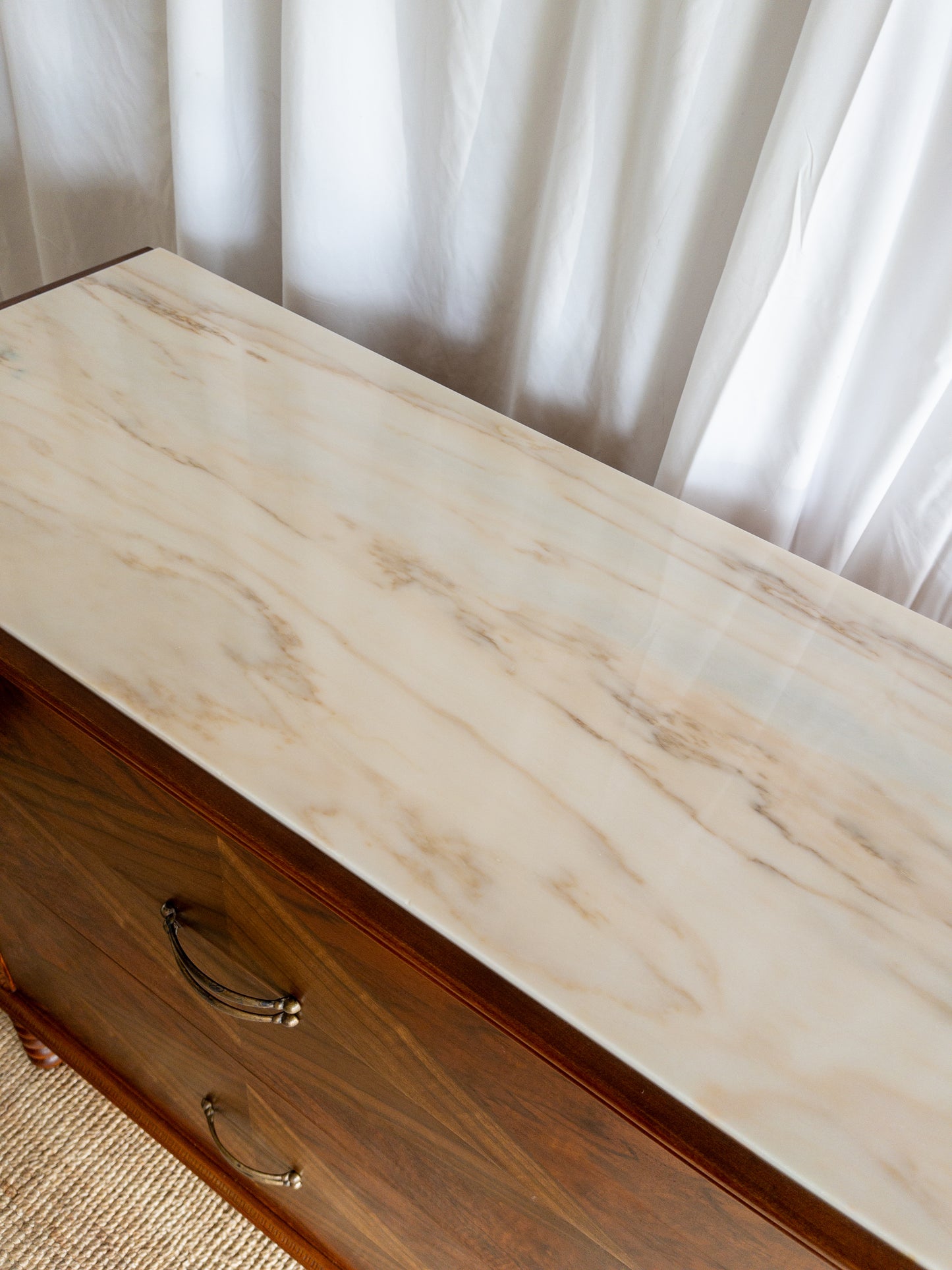 Marble top tall boy