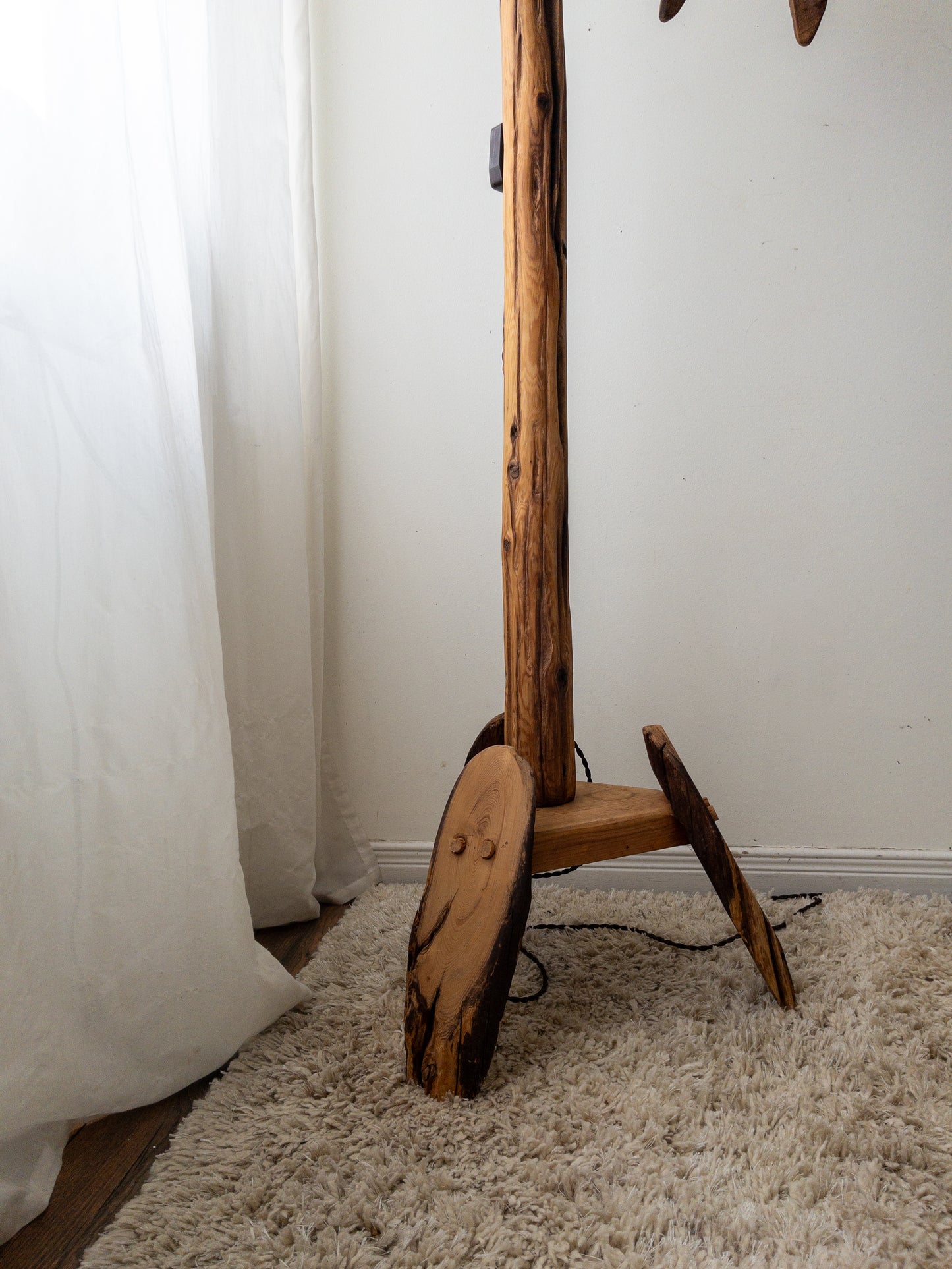Cedar folk floor lamp