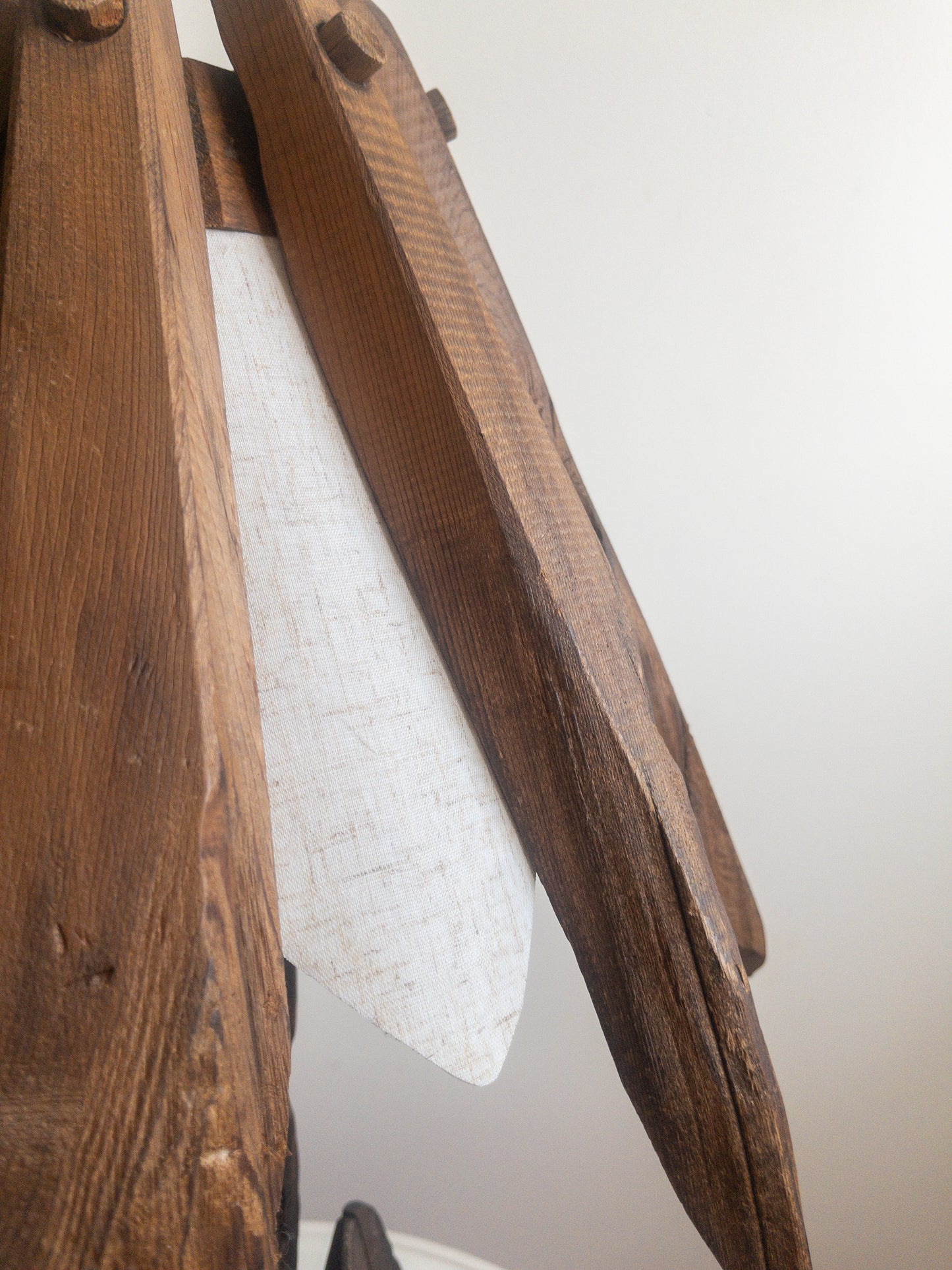 Folk art cedar lamps