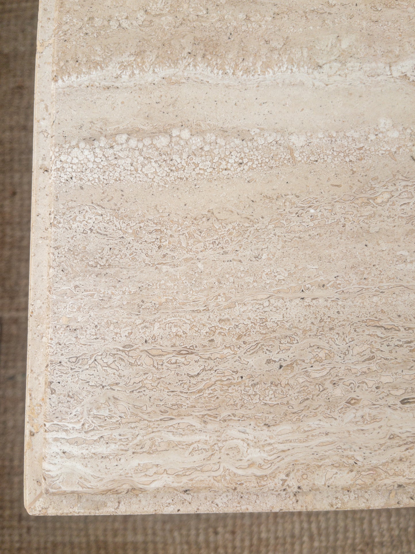 Travertine side table